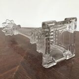 Eiffel Tower shaped candlesticks made by the Portieux crystal factory