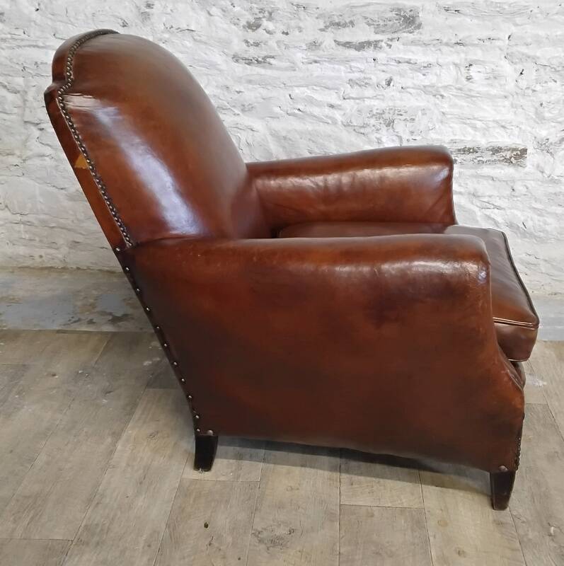 Studded club armchair