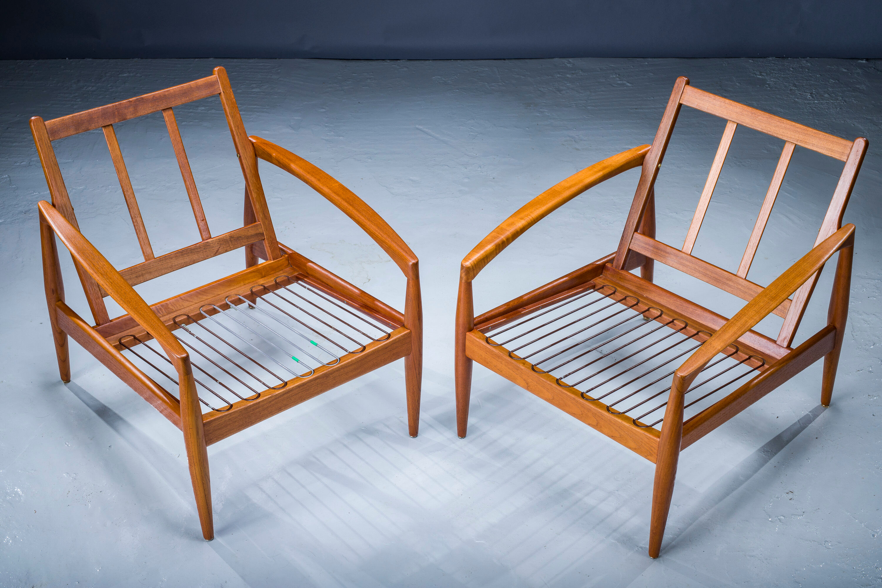 Model 121 Paper Knife Easy Chairs and Sofa by Kai Kristiansen for Magnus Olesen, 1960s, Set of 3