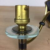 Applique double laiton verre années 50