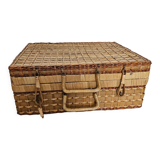 Valise en rotin, osier et rafia