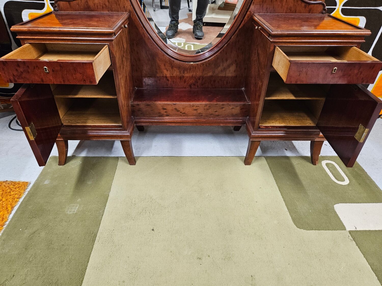 Coiffeuse miroir vintage 1970"