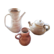 Trio de théières en grès artisanal