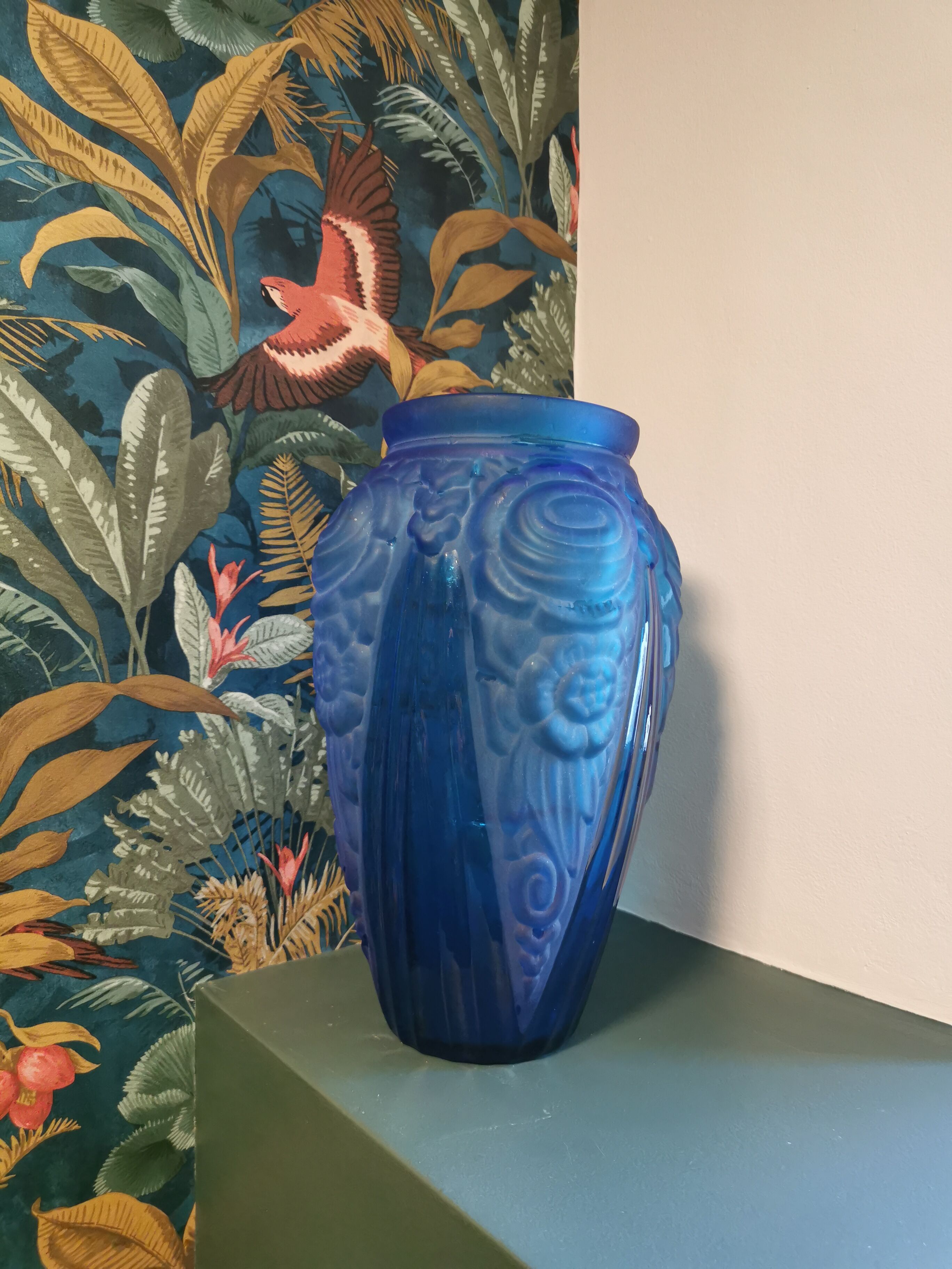 Art Deco blue vase