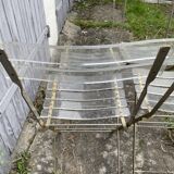 4 folding chairs garden style gilded metal structure and plexiglass slats