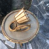 Pair rattan sconces