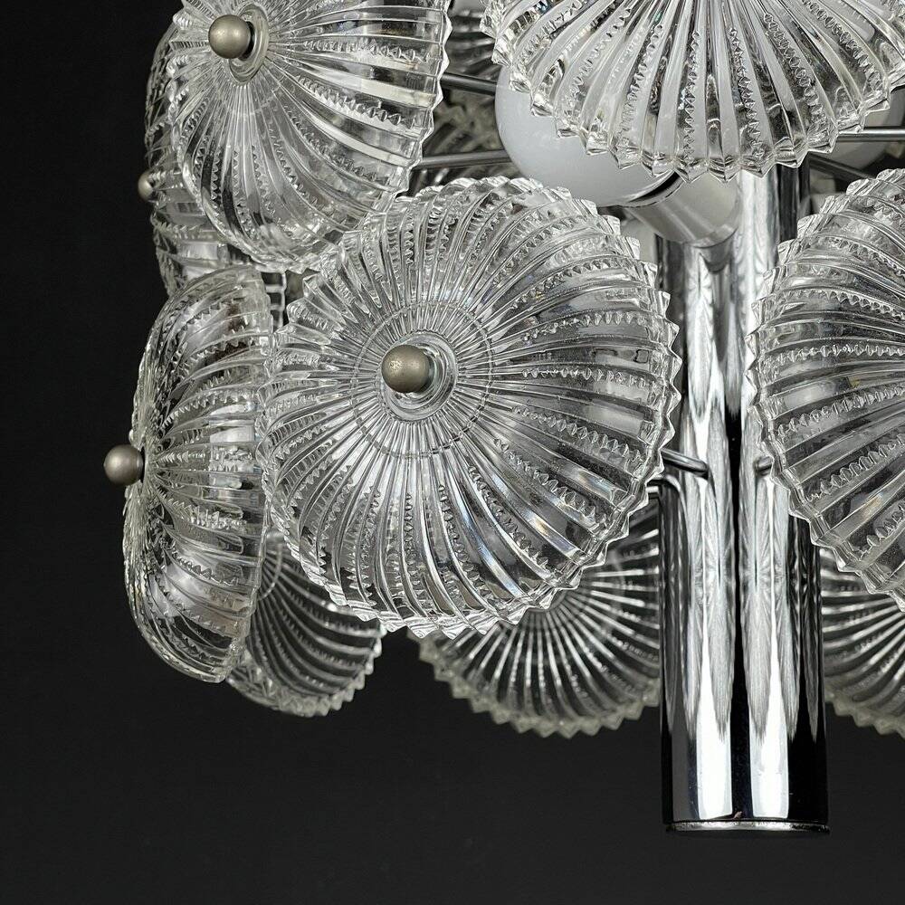 Vintage crystal chandelier Dandelion, Italy, 1960s