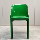 Set of 4 green stackable chairs 'Selene', Vico Magistretti, Artemide, 1960s