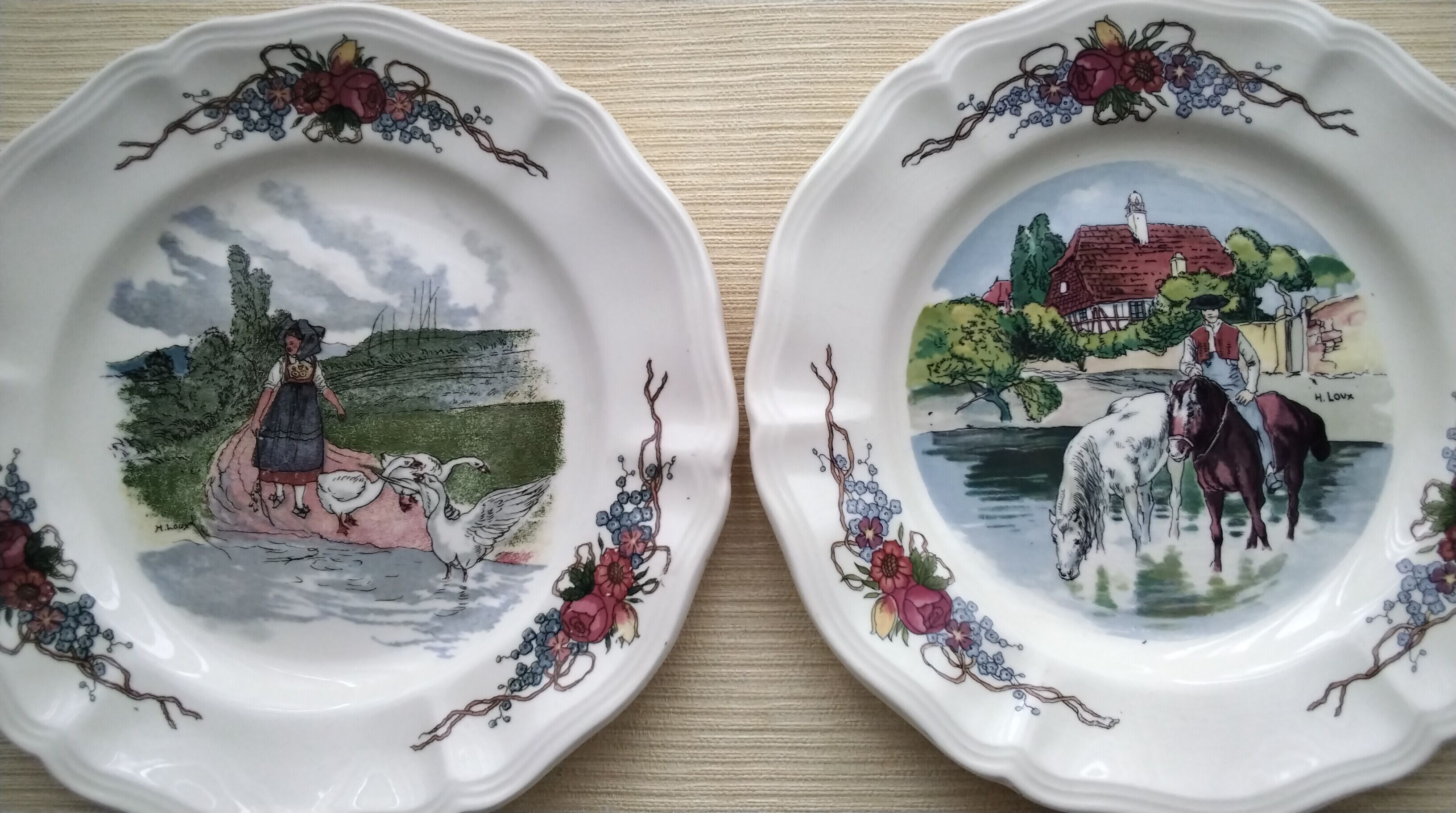 Set of 6 dessert plates in Sarreguemines model Obernai