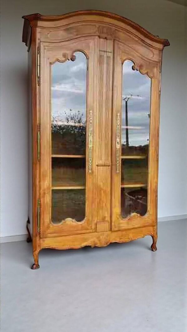 Armoire vitrine,bibliothèque en merisier