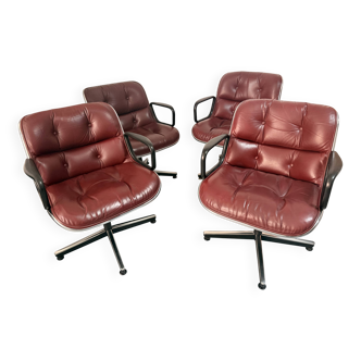 4 "Executive" chairs by Charles Pollock for Knoll