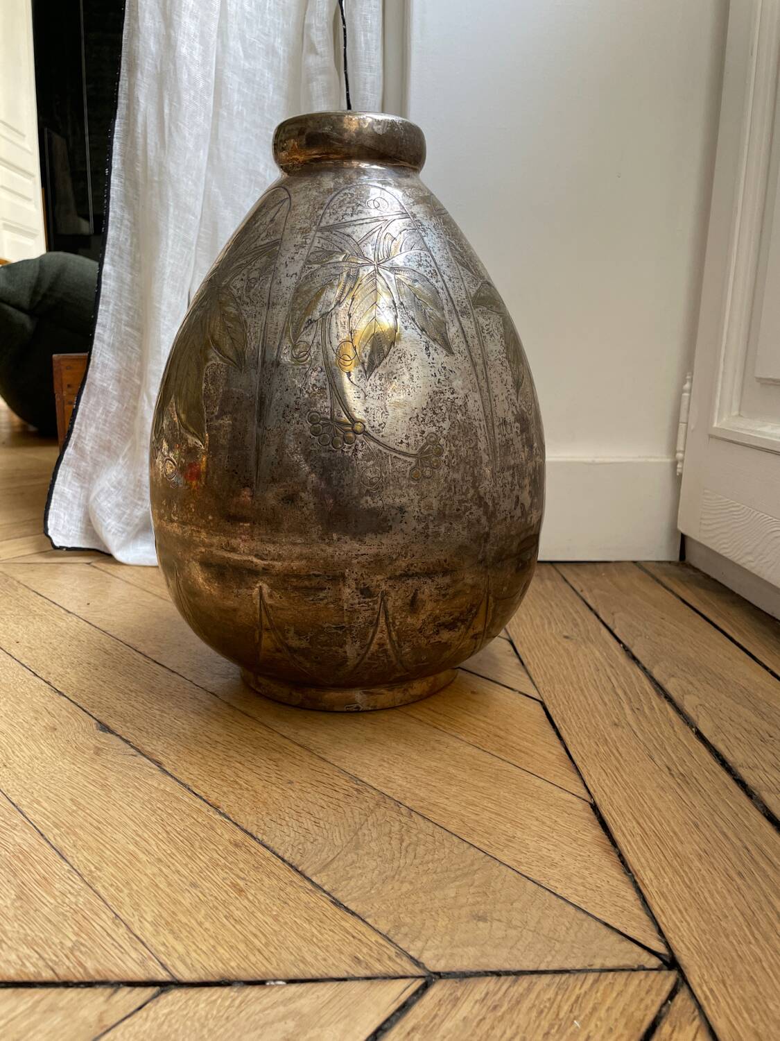 Metal jar vase from the 1930s