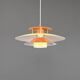 Vintage Danish metal pendant light in orange and yellow – 1970s