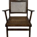 Art Deco oak armchair with webbing 1950s minimalist