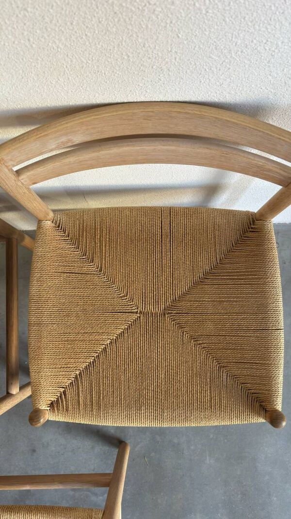 Ensemble de 6 chaises vintage en corde de papier Kurt Ostervig