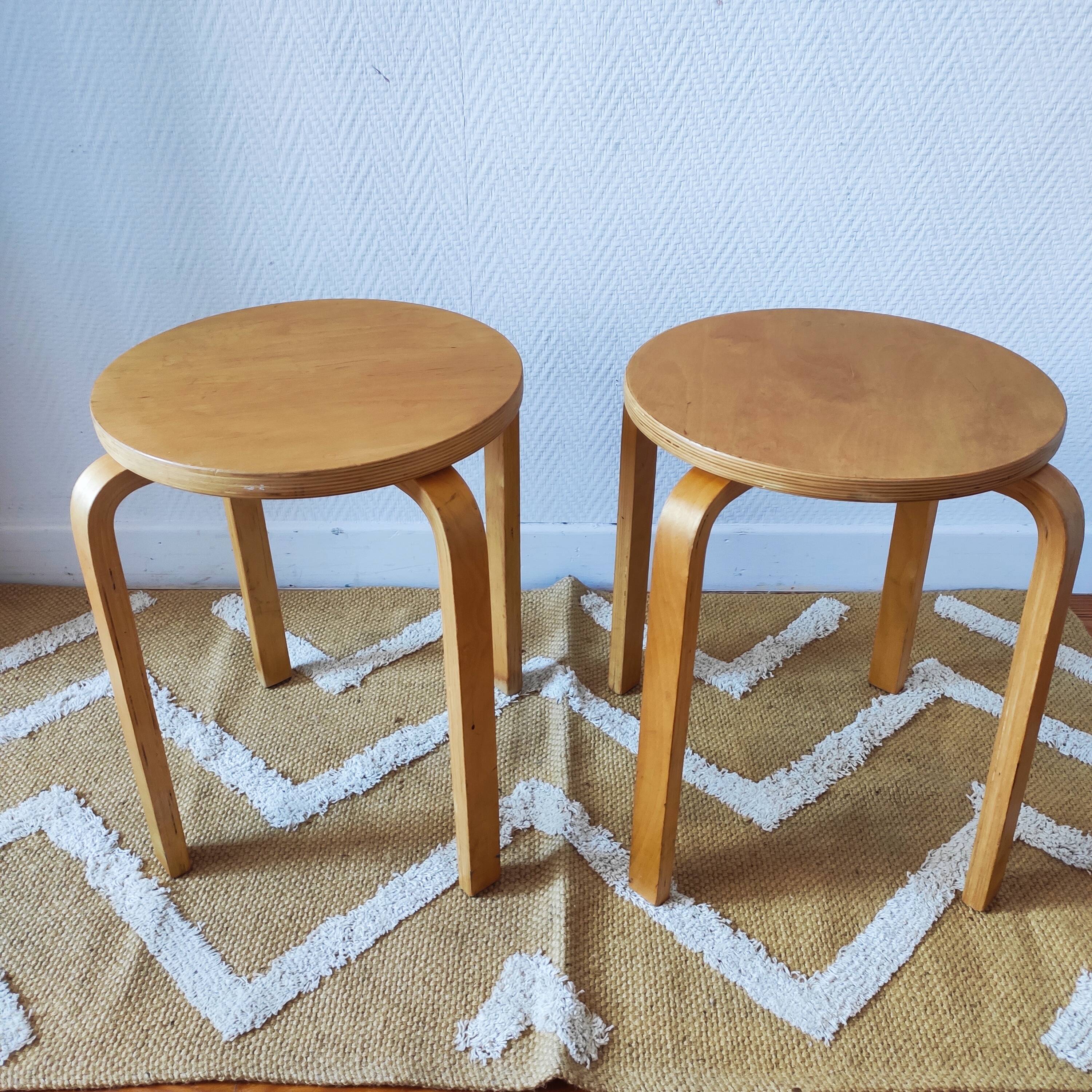 Paire de tabourets IKEA Frosta, 1990