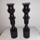 Paire de bougeoirs ébène art-deco candleholder