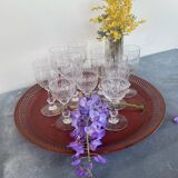10 verres à porto en cristal ciselé