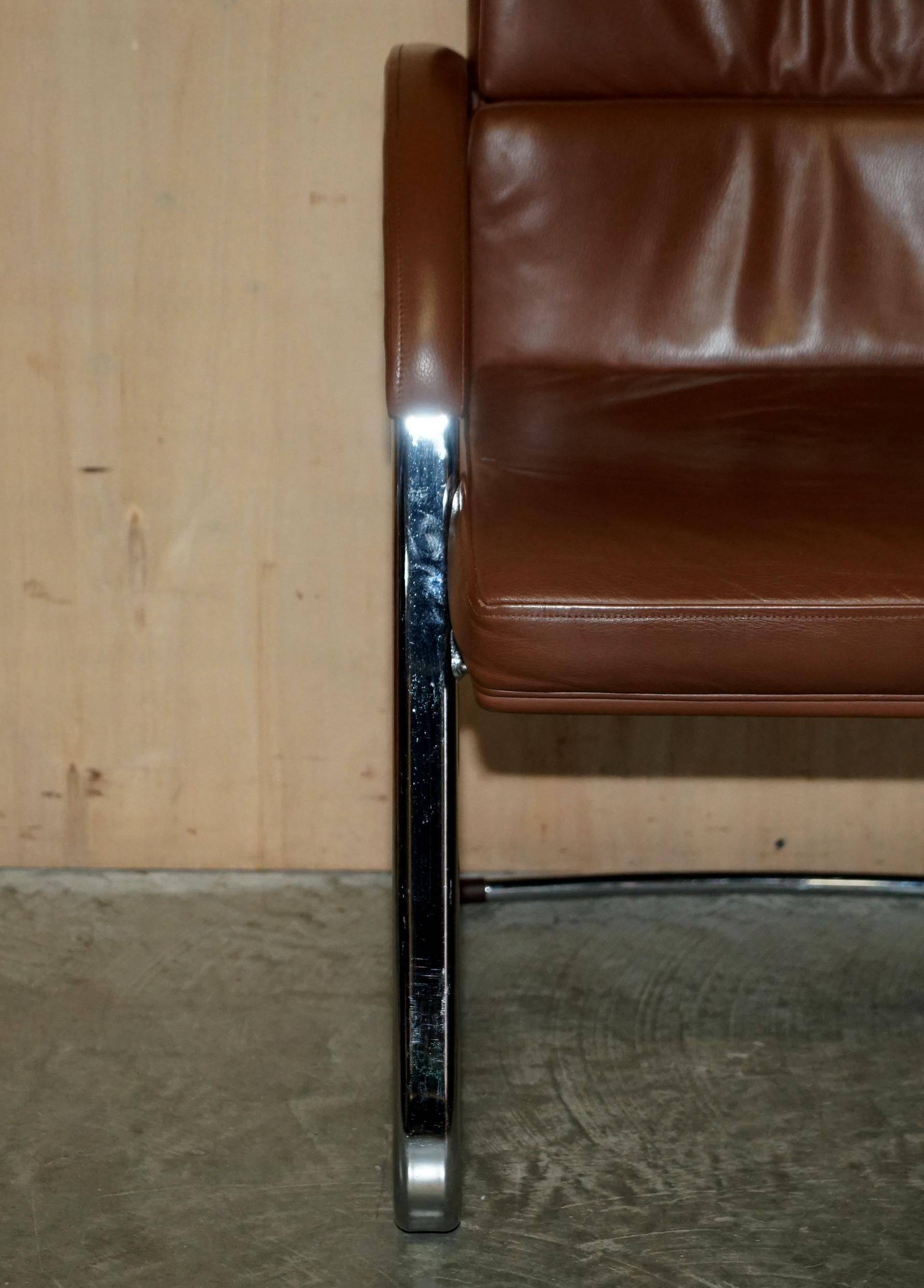 Fauteuil de bureau William Hands Orion en cuir, style Mid-Century Modern