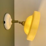 Vintage yellow opaline lampshade wall lamp