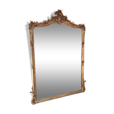 Large gilded mirror louis XV rockery  142x99cm