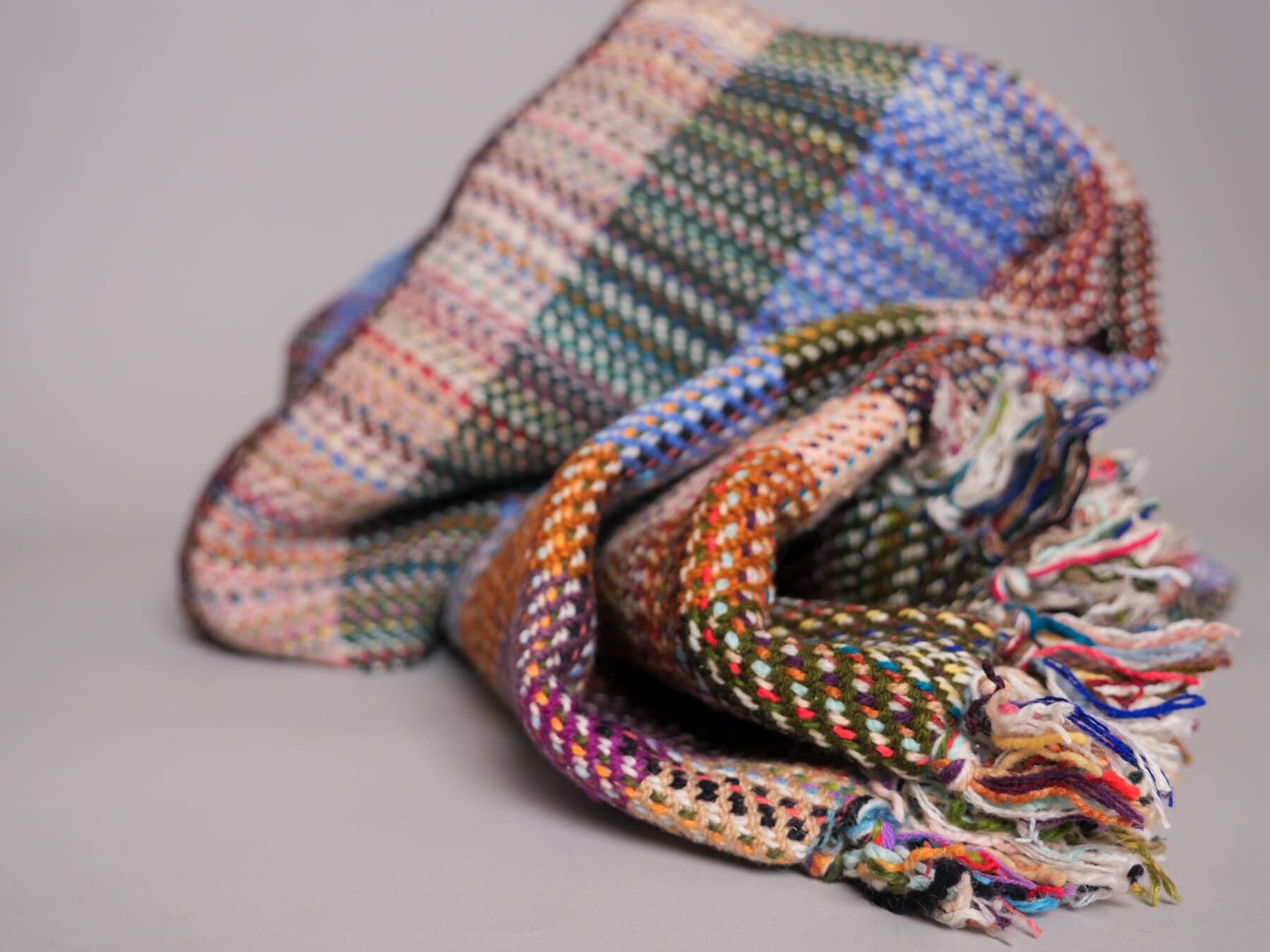 Khadi blanket, hand-woven from recycled wool by Storie