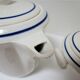 tea or coffee set model Gilberte earthenware Saint Amand floral decoration
