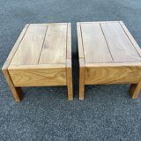 Pair of bedside tables vintage solid elm home revived bedside table