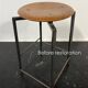 Tabouret danois extraordinaire / entièrement restauré / teck / acier / design moderne du milieu du siècle / industriel / années 1960
