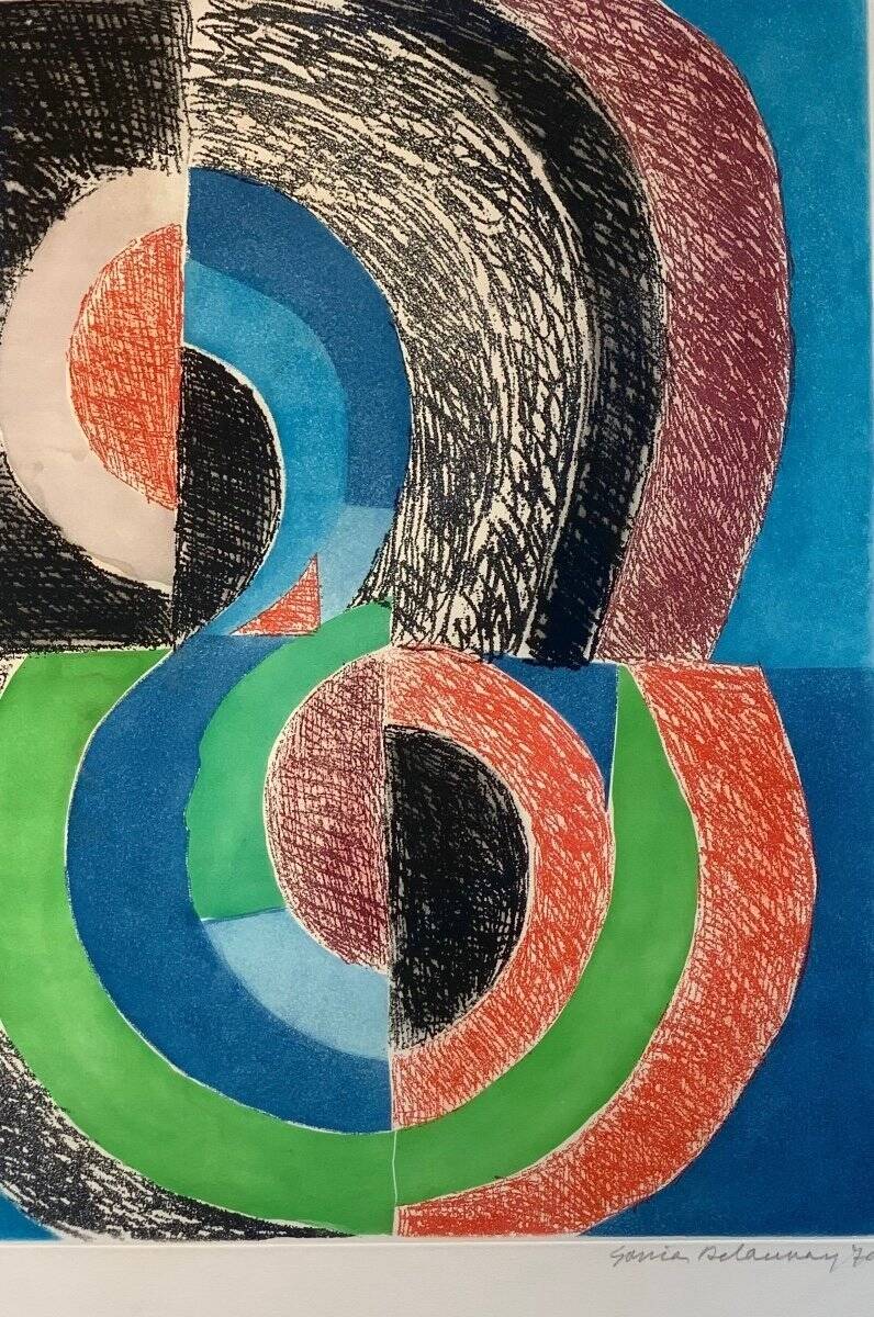 Sonia Delaunay with myself, 1970 etching