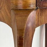 Ancien Chevet Table de Nuit Style Louis XV - Bois & Cuir