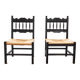 2 low bedroom chairs in hand-woven rice straw, 1950s/1960s