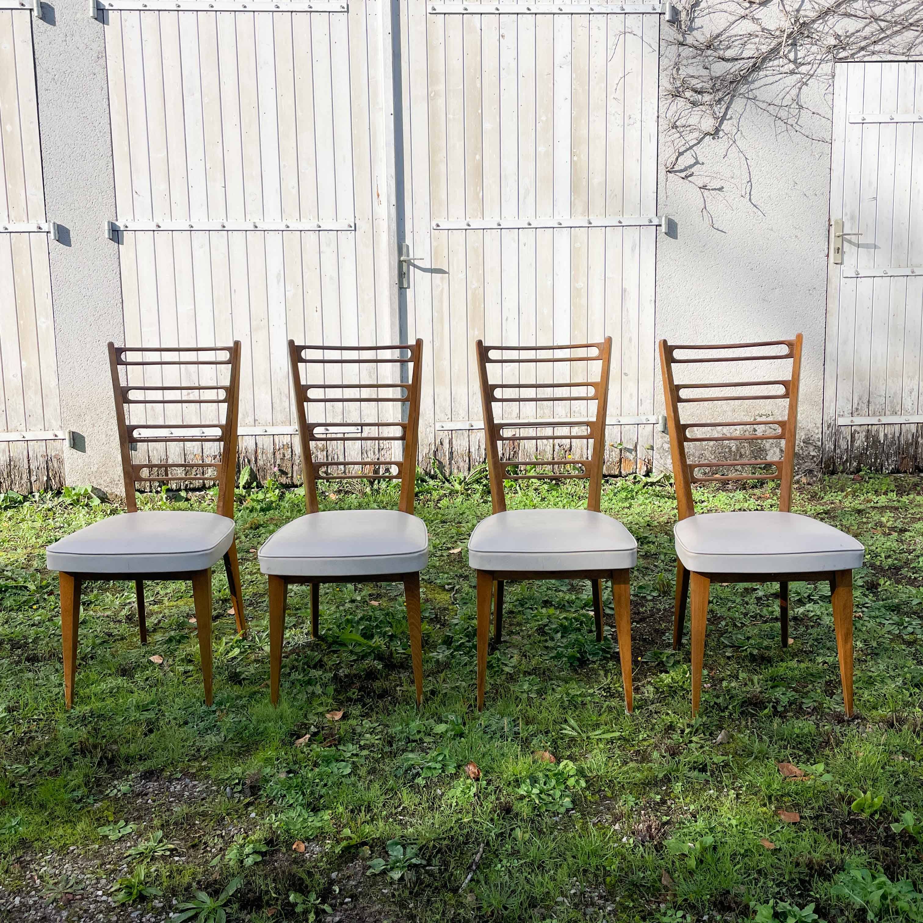 Set of 4 Monobloc chairs from the 60s