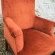 Fauteuil velours terracota