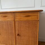 Wood and rattan sideboard