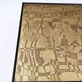 Elegant Rectangular Vintage Etched Brass Coffee Table by G. Urs, Italy