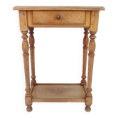 Console ou table d'appoint en bois massir teinté chêne clair