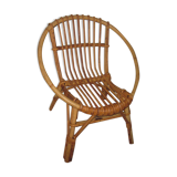 Vintage child rattan armchair