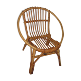 Vintage child rattan armchair
