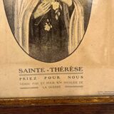 Lithograph of Saint Teresa in frame