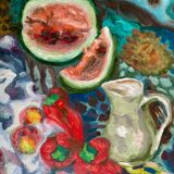 Table "Still Life in the Pasteque" HSP signed, André Claudot's school