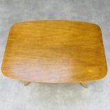 Table d'appoint pied compas années 50 porte livre en bois