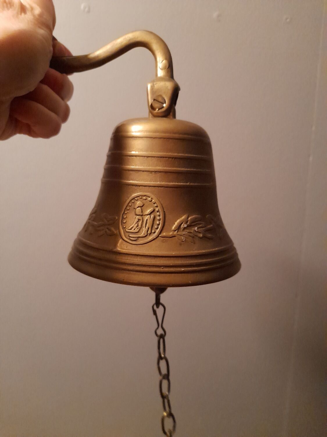 Bronze bell with stem vintage