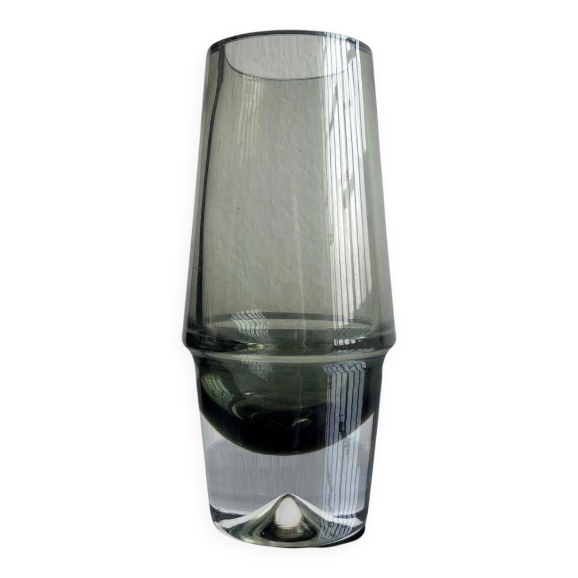 Vintage Finnish Glass Vase by Erkki Vesanto, Signed, Rare Collectible Decorative