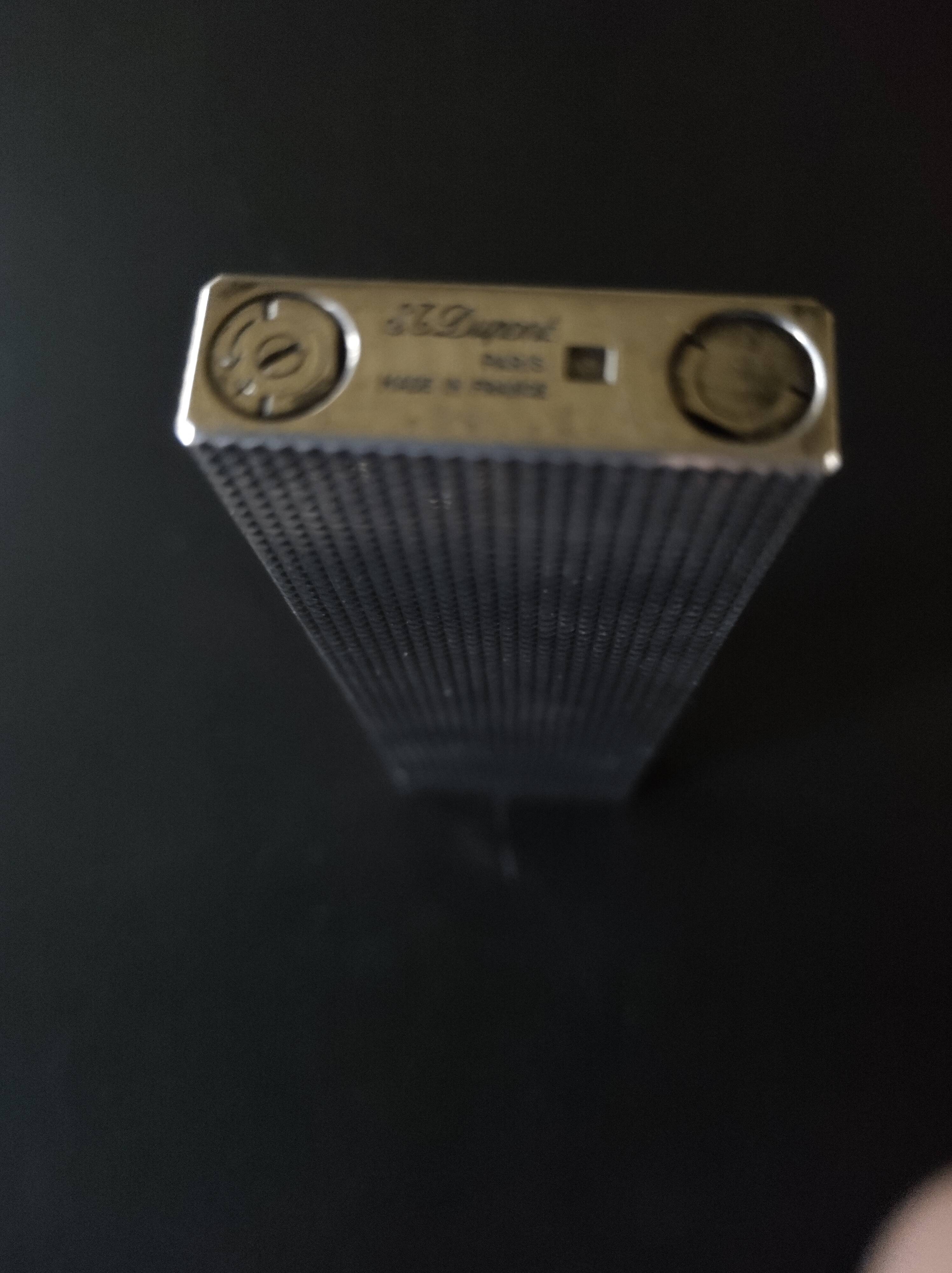 Dupont silver metal table lighter, numbered