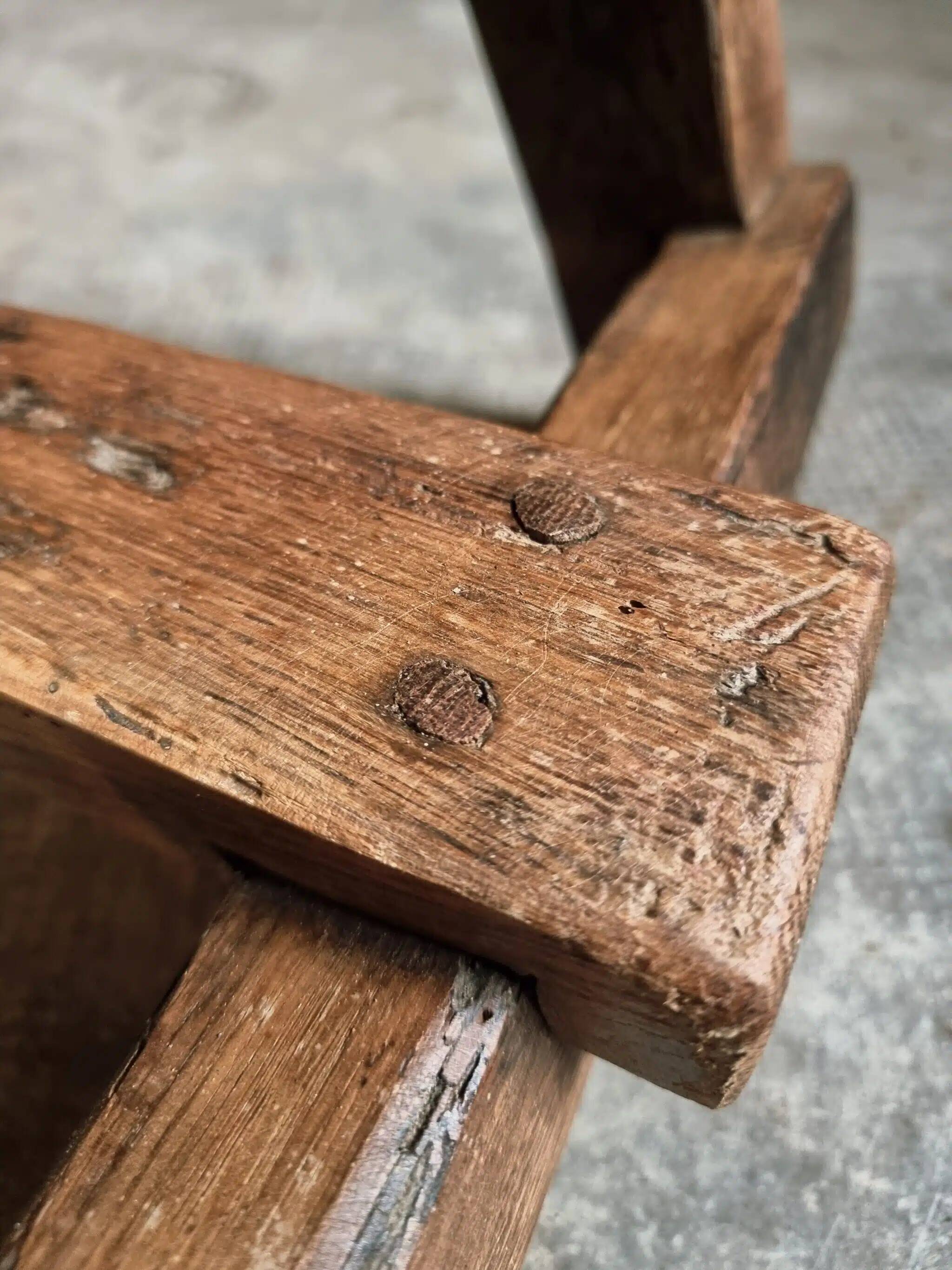 19th Century French Oak Farmhouse Bench - Handcrafted Rustic Work Table