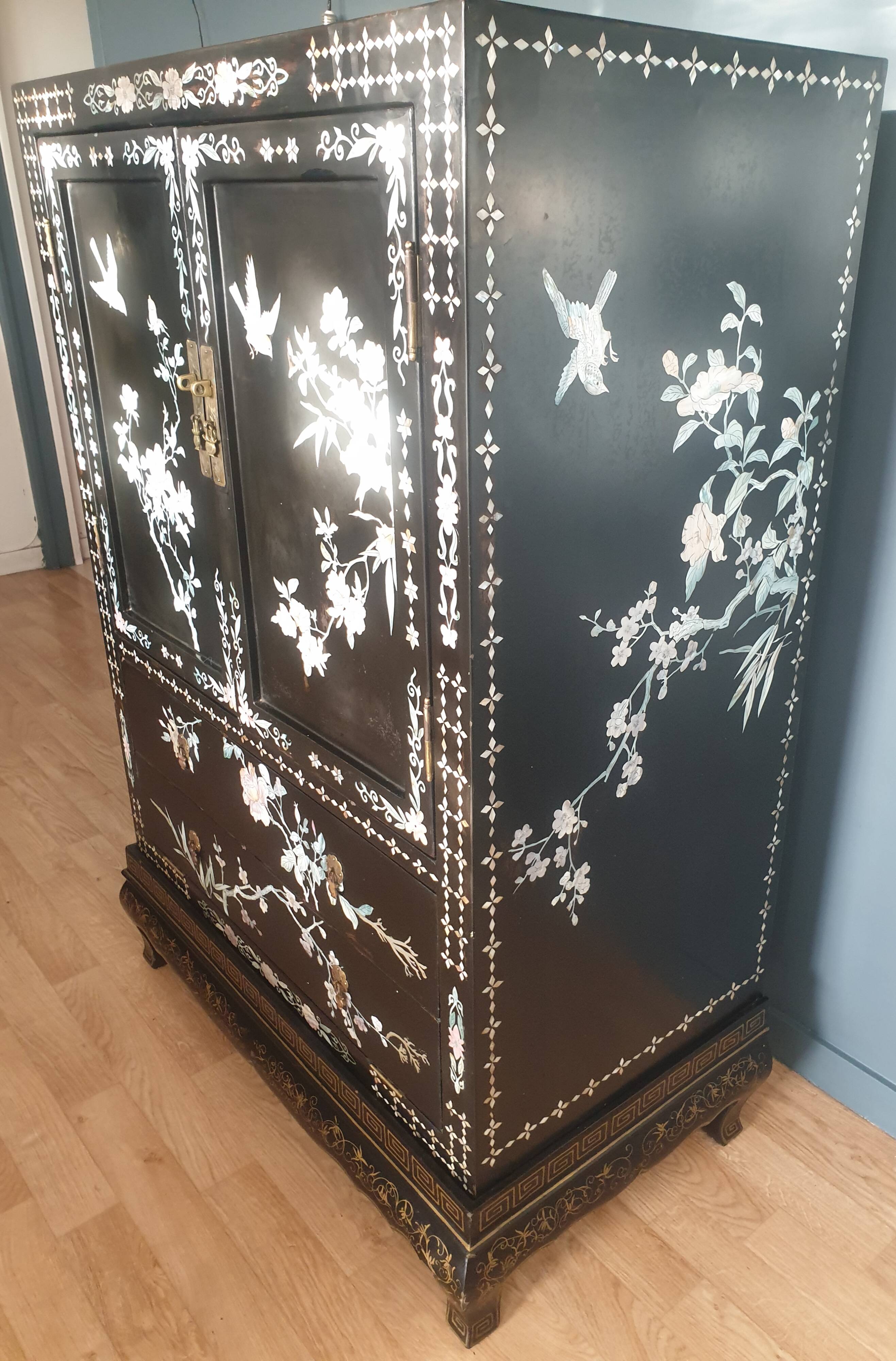 Chinese black wardrobe