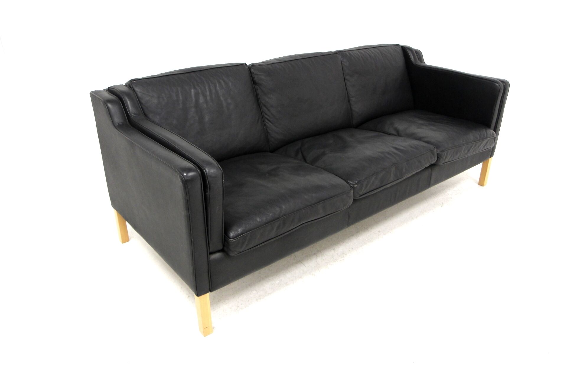 Scandinavian leather sofa "eva", stouby, denmark, 1960