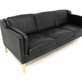 Scandinavian leather sofa "eva", stouby, denmark, 1960