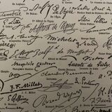 Lithograph on the signatures of 1928 scholars